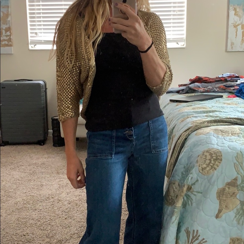 Gold sequin shrug